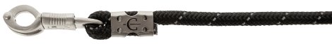 Führstrick Reflective + Panikhaken, schwarz/silber