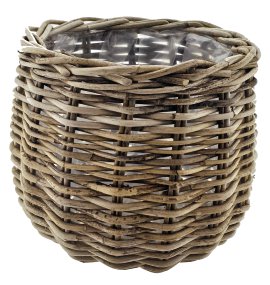 Pflanzkorb Rattan rund Grau ø 38 cm / H 43 cm