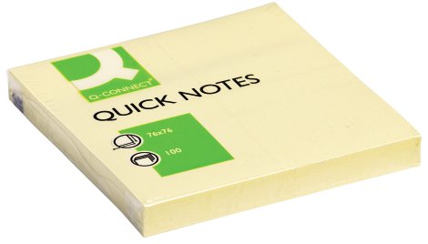 Q-CONNECT Haftnotizblock Gelb 100 Blatt 76x76 mm