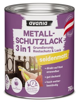 AVANIA Metallschutzlack RAL7001 Grau 750 ml