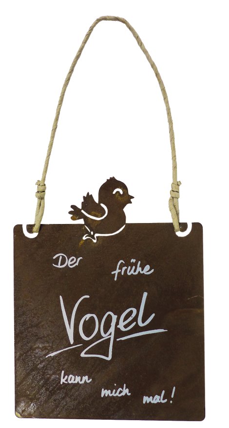 Gartenschild Vogel + Beschriftung 18x23 cm (BxH)
