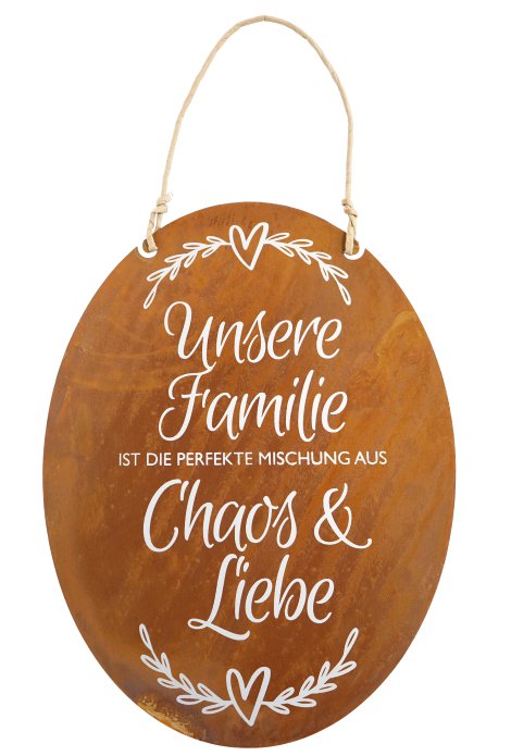 Gartenschild Chaos und Liebe 40x40 cm (BxH)
