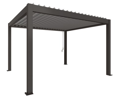 BIOHORT Pergola Dunkelgrau-Silbermetallic 4x3,5 m