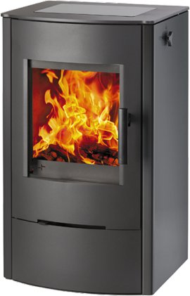 HAAS+SOHN Kaminofen Ellmau Cook Easy Glaskeramik Schwarz