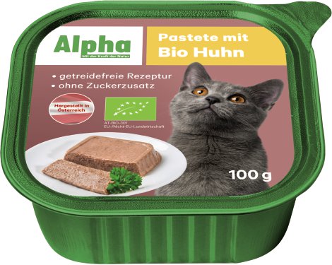 ALPHA Katzen-Nassfutter Bio Huhn 17x100 g