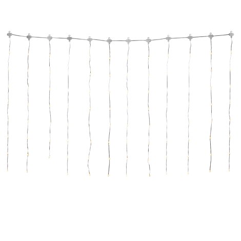 LED-Lichtervorhang Outdoor Batterie 96 Bernstein Dioden mit 6 h Timer