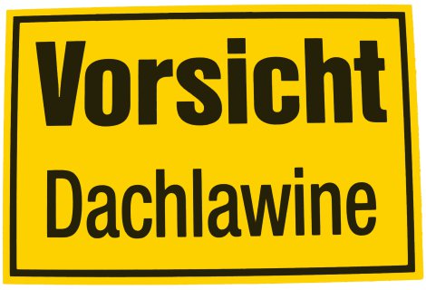 ALPERTEC Schild Vorsicht Dachlawinen Gelb/Schwarz 20x30 cm