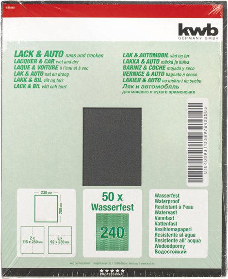 KWB Schleifbogen wasserfest K240