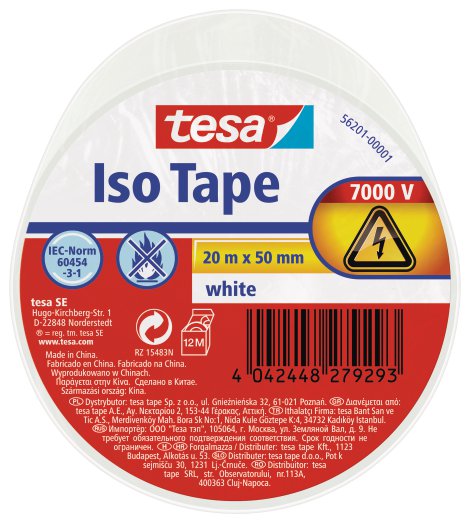 TESA Universalband 20 m x 50 mm, weiß
