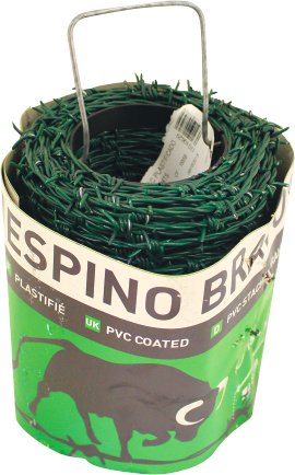H+S Stacheldraht verzinkt & beschichtet Moosgrün RAL 6005, Stärke 1,7 mm, 100 lfm.
