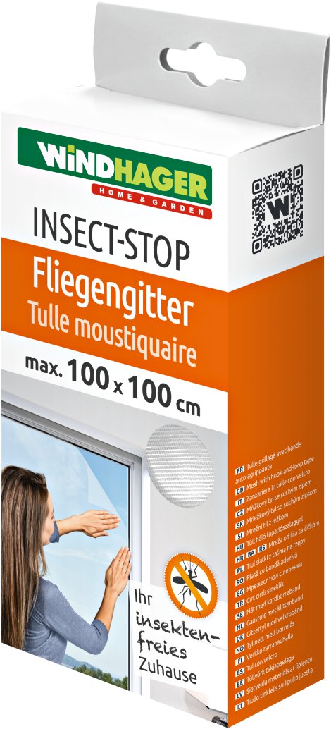 WINDHAGER Fliegengitter Plus Weiß 100x100 cm