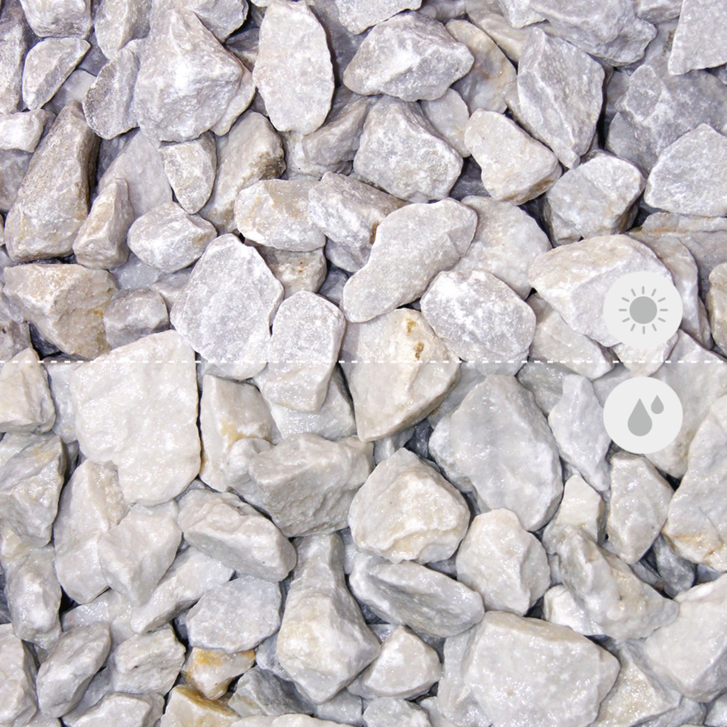 Min2C Bruchsteine naturweiß 30-60mm 1000kg Big Bag
