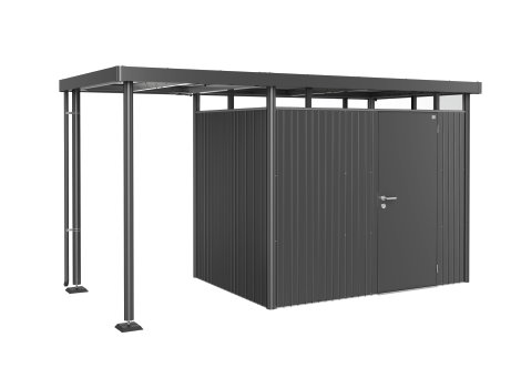 BIOHORT Seitendach für Gerätehaus Highline® H2, 150x195x222 cm, Dunkelgrau-Metallic S