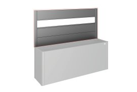 BIOHORT Sichtschutz mit Acrylglas für Hochbeet 398,3x4,2x91,1 cm (BxTxH), Dunkelgrau-Metallic