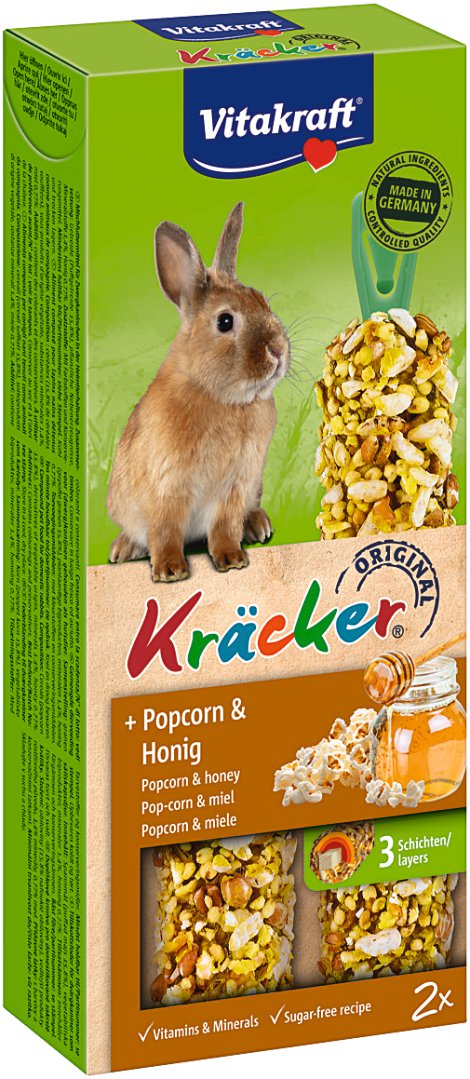 VITAKRAFT Kräcker Zwergkaninchen Popcorn+Honig