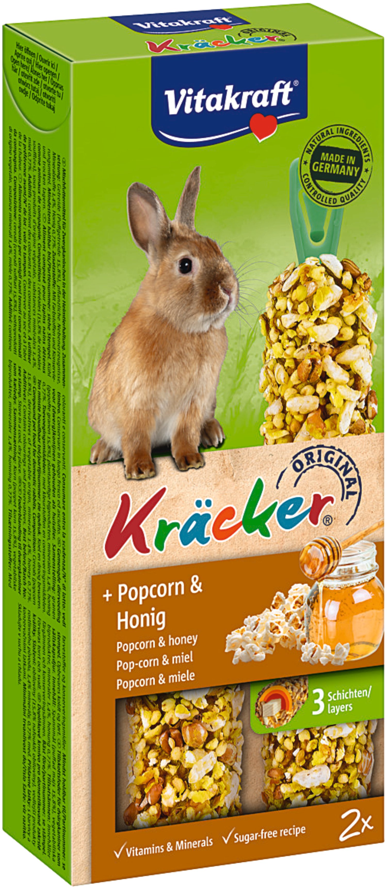 VITAKRAFT Pop Corn Kräcker Zwergkaninchen 2er-Pack