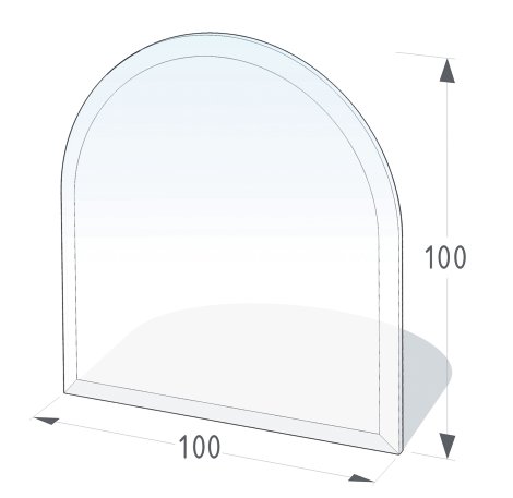 LIENBACHER Glasbodenplatte halbrund 100x100 cm