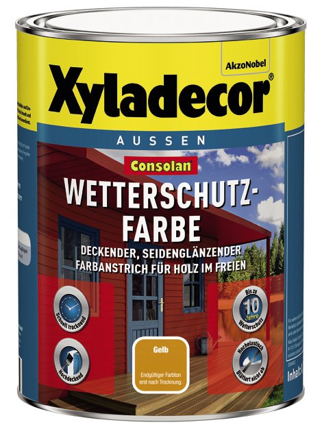XYLADECOR Consolan Wetterschutz-Farbe Gelb 0,75 l