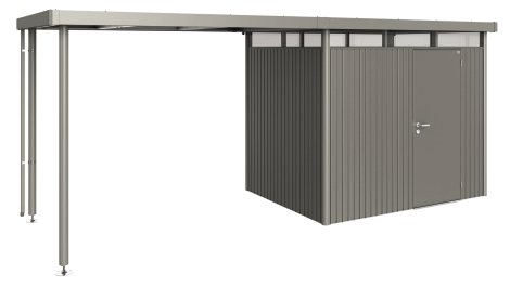 BIOHORT Seitendach für Gerätehaus HighLine® H2, 282x195x222 cm, Quarzgrau-Metallic