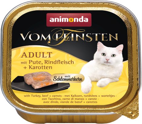 ANIMONDA Katzennassfutter Vom Feinsten Adult Schlemmerkern mit Pute, Rindfleisch und Karotten 100 g