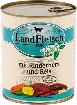 LANDFLEISCH Rinderherz + Reis mit Frischgemüse 800 g