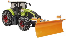 BRUDER Claas Axion 950 mit Schneeketten und Räumschild