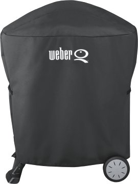 WEBER® Abdeckhaube Premium für Grills der Serien Q 100/1000 und Q 200/2000 mit Stand und tragbaren Rollwagen