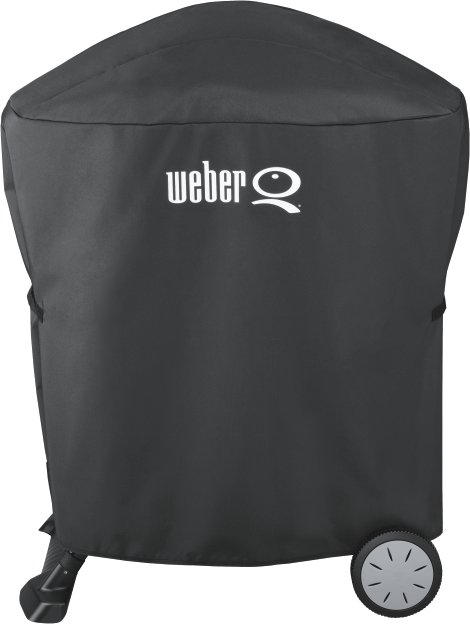 WEBER® Abdeckhaube Premium für Grills der Serien Q 100/1000 & Q 200/2000 mit Stand & tragbaren Rollwagen