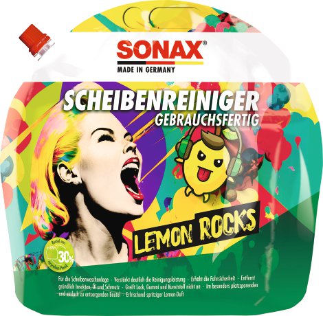 SONAX ScheibenReiniger gebrauchsfertig Lemon Rocks 3L