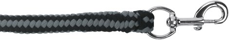 Führstrick Hippo + Karabinerhaken, schwarz/silber