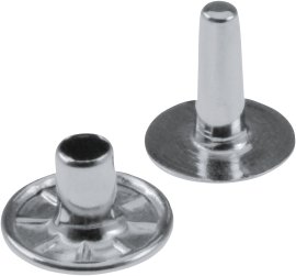 SUKI Hohlniete Eisen vernickelt Kopf/Unterteil 7,0x7,0x3,8 mm 15 Stk.