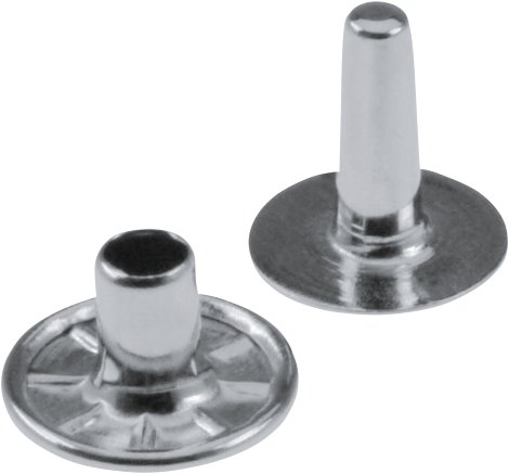 SUKI Hohlniete Eisen vernickelt Kopf/Unterteil 7,0x7,0x3,8 mm 15 Stk.