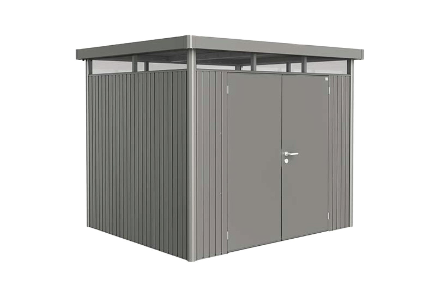 BIOHORT Gerätehaus HighLine H3 mit Doppeltür 275x235x222 cm, Quarzgrau-Metallic