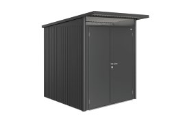 BIOHORT Gerätehaus A1 AvantGarde® mit Doppeltür, dunkelgrau-metallic