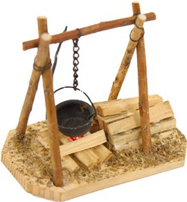 Krippenzubehör Lagerfeuer 9,8x5x9 cm