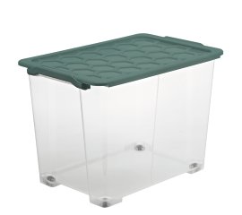 ROTHO Box mit Rädern Evo Safe Mistletoe Grün 65 l