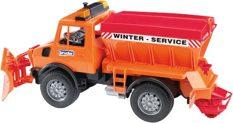 BRUDER Unimog Räumschild mit Streuwerk
