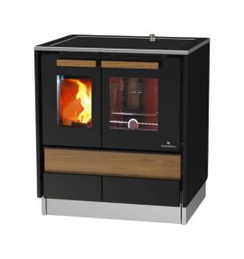 LOHBERGER Holzherd Style 75 (Anschluss rechts) 6 kW Alpin Schwarz