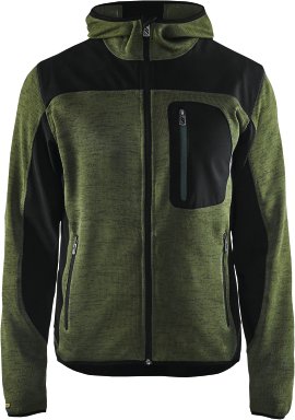 BLÅKLÄDER Strickjacke armygrün/schwarz L