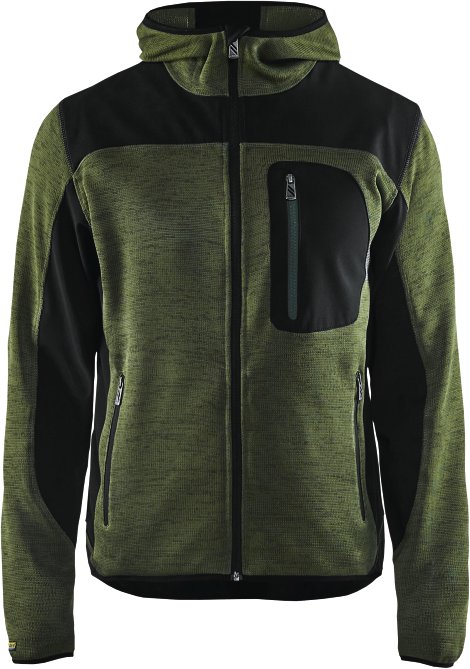 BLÅKLÄDER Strickjacke armygrün/schwarz L