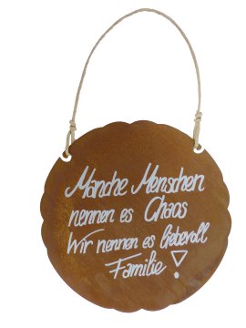 Gartenschild Chaos + Beschriftung 25 cm