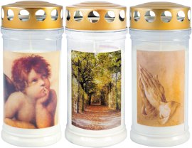 JEKA Gedenkkerze mit Motiv 3/5/1, 3 Stk.