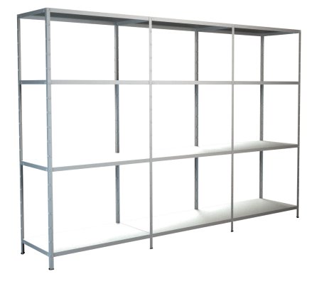 SCHULTE REGALWELT Grund + Anbauregal 12 Böden Weiß 180x260x50 cm