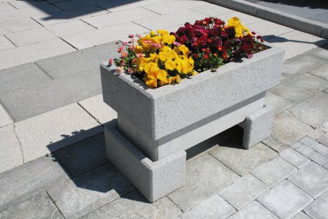 EBENSEER Blumentrog Florena Grau Sichtbeton 100x50x46 cm (LxBxH)