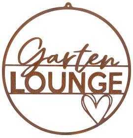 Dekoschild mit Gartenlounge zum Hängen ⌀ 35 cm