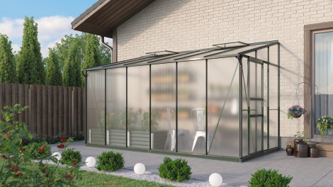 VITAVIA Anlehngewächshaus Osiris 7800 HKP 6 mm Grün