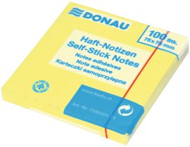 DONAU Haftnotizblock 100 Blatt Gelb 75x75 mm