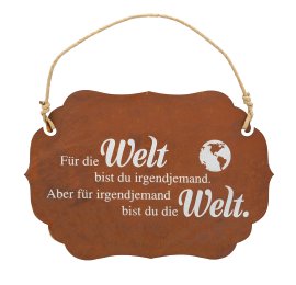 Deko-Tafel Welt 20x30 cm