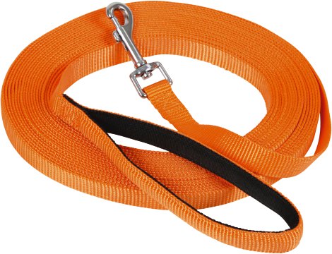 Suchleine Miami mit Softgriff und Karabinerhaken 10 m, orange