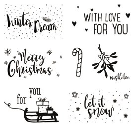 Stempel Clear Stamps X-Mas Greet 7 Motive
